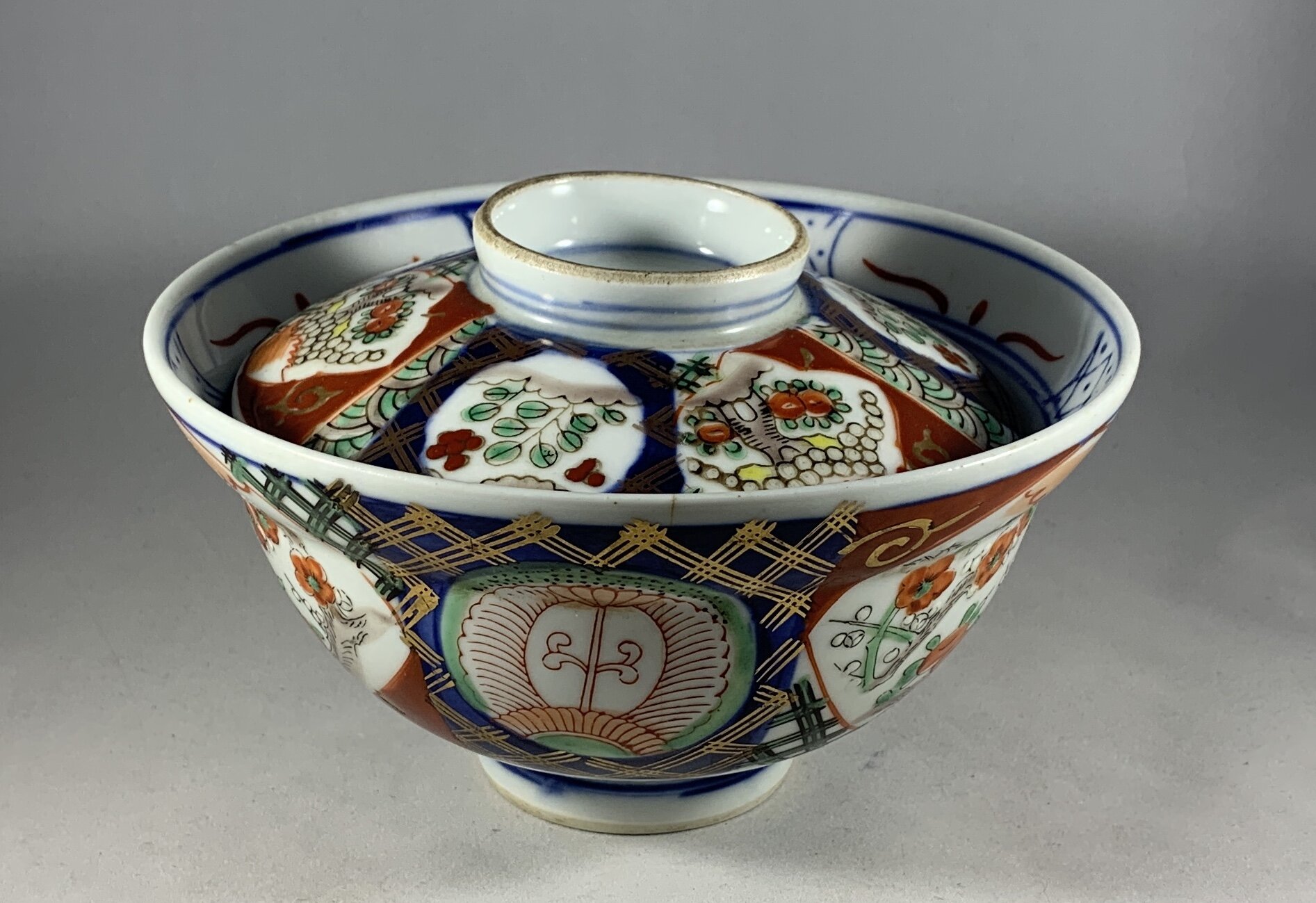 Imari Porcelain Footed Soup Bowl - $45