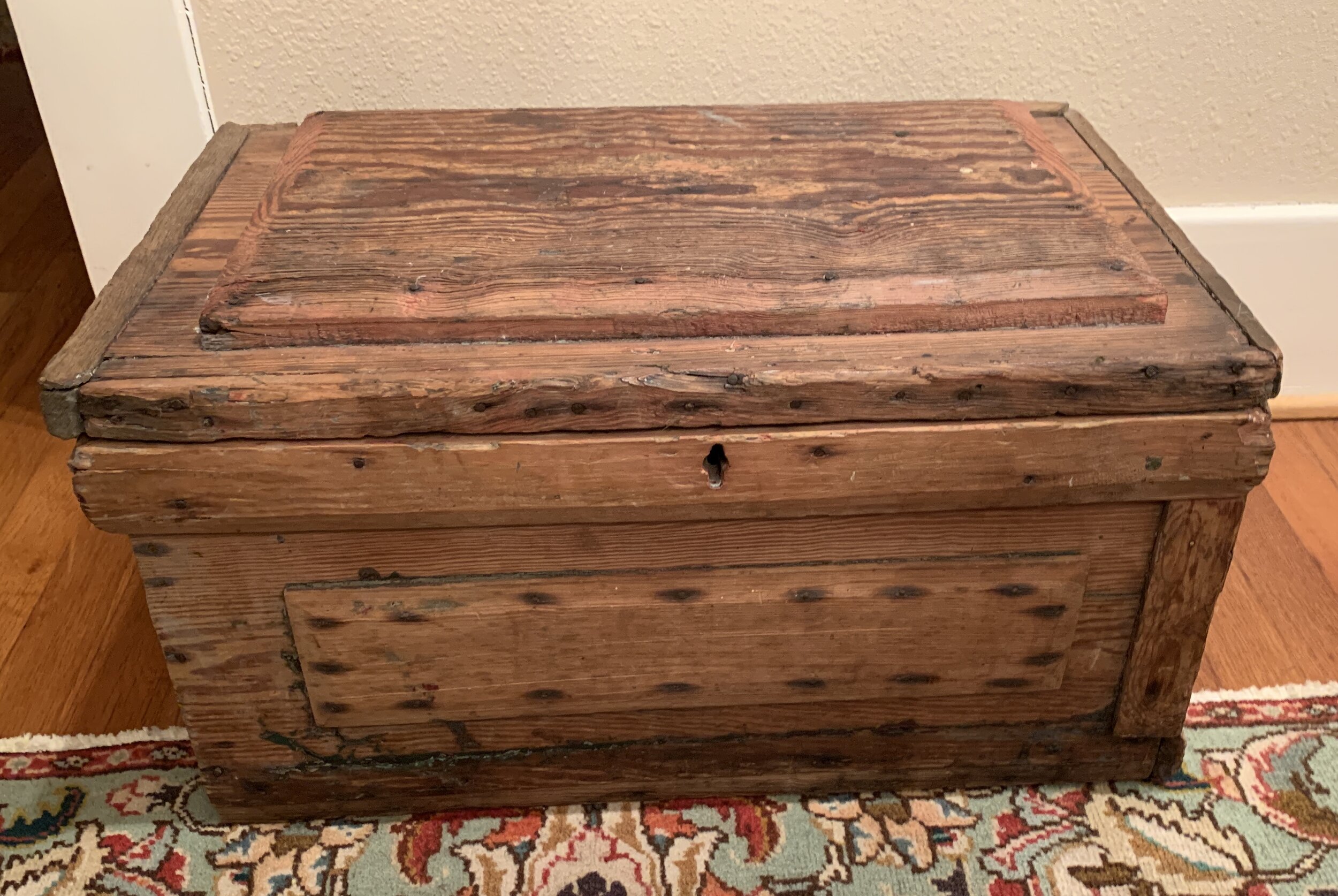 Antique Solid Wood Storage Box - $275