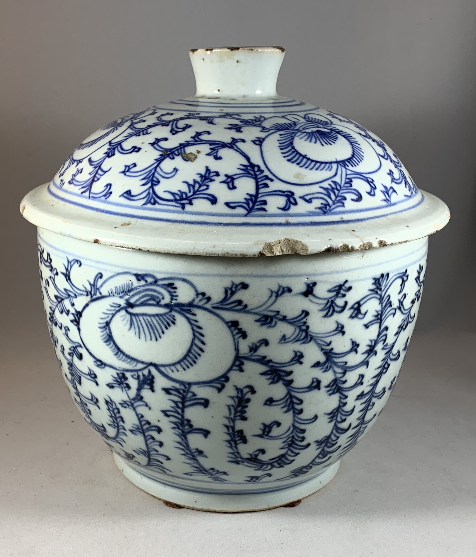 Asian Blue &amp; White Ginger Jar - $395
