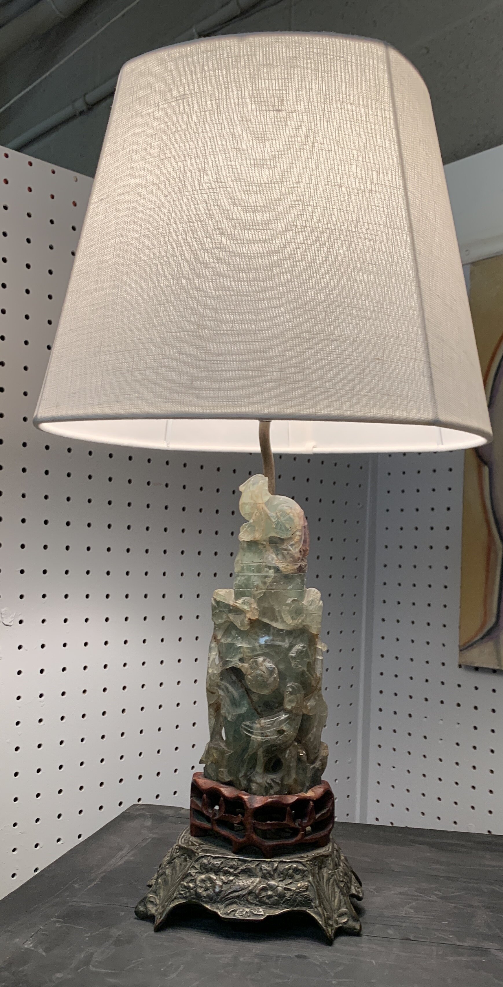 Chinese Green Quartz Lamp - $325