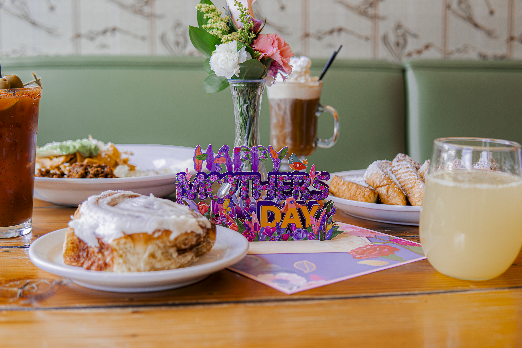 Mother's Day Brunch Package: $35 for an RSVP including a Mother's Day card, mini bouquet, and pastry