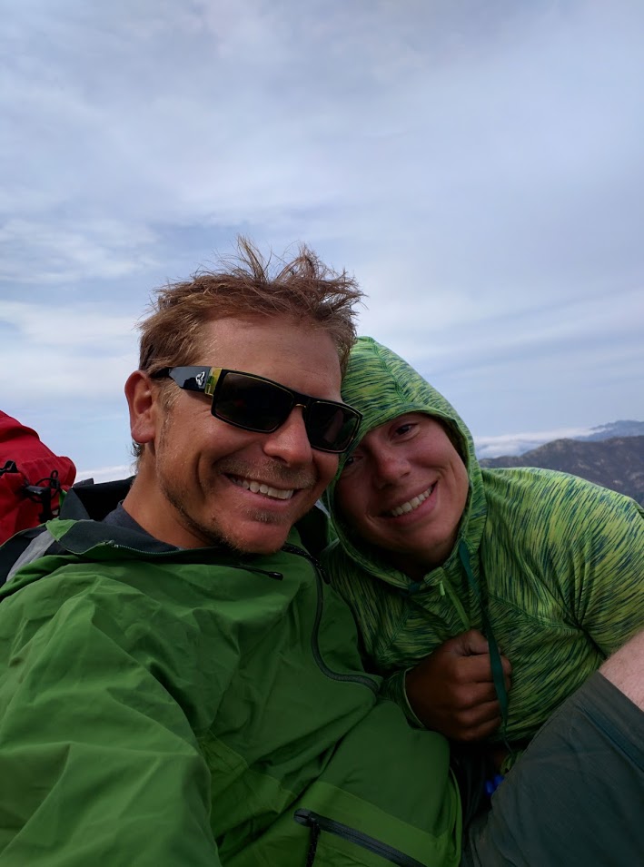 Cowering from the wind on top.