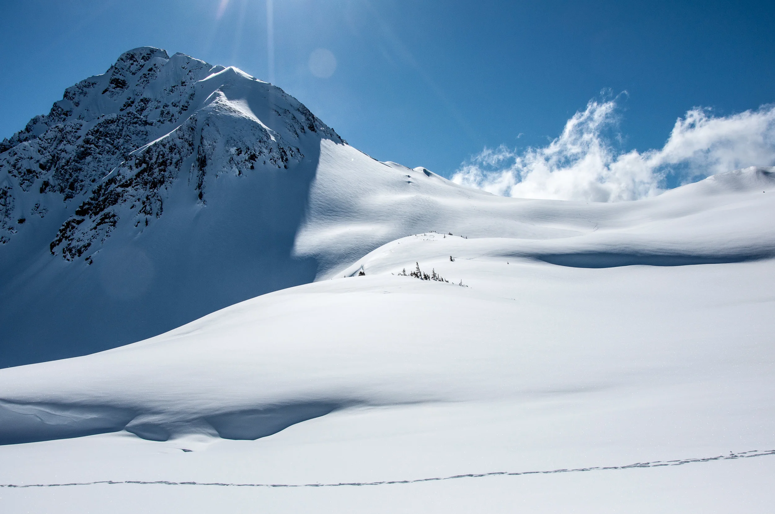 View from right by the Russet Lake Hut.