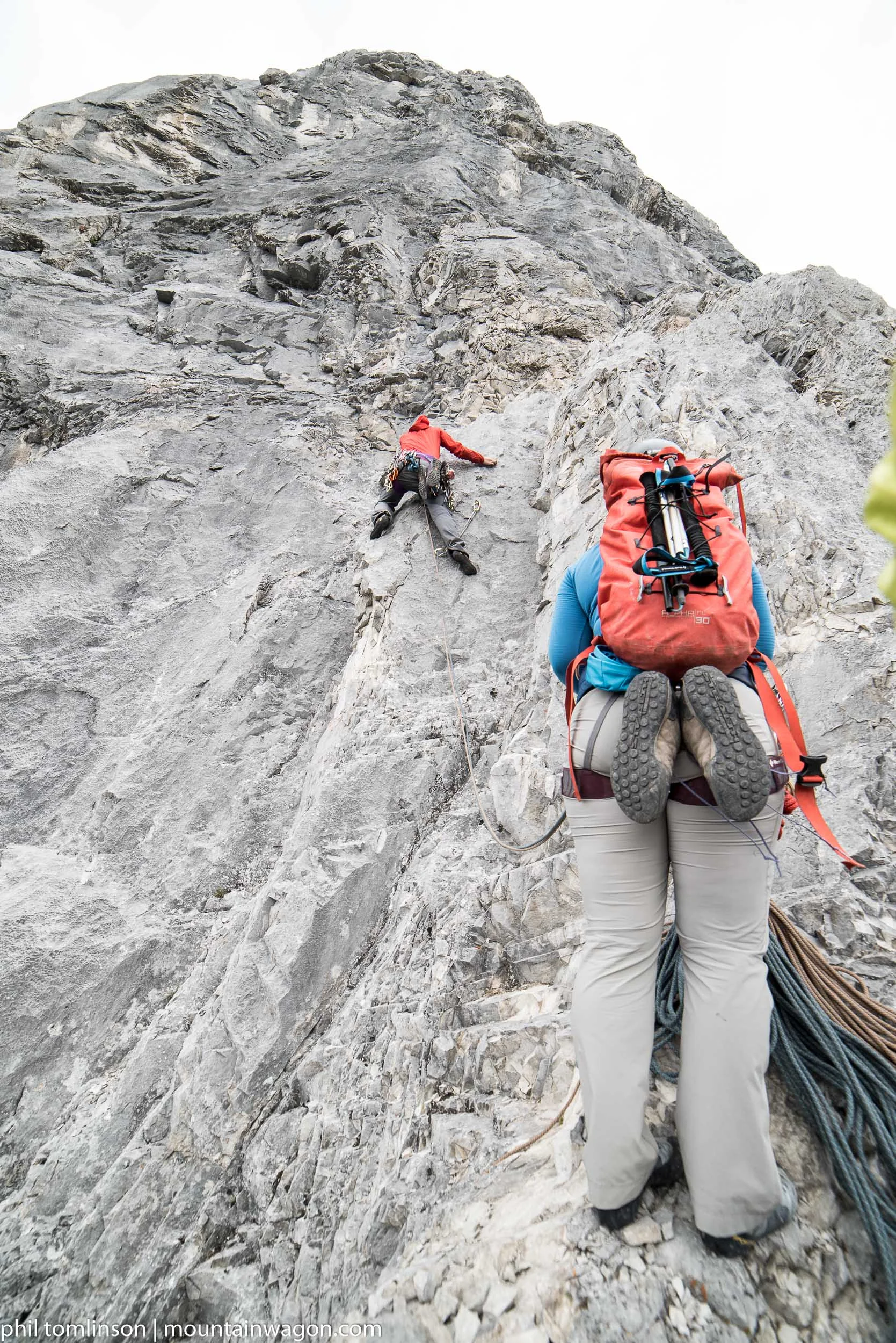 Katherine heads up pitch 12 while Sheena belays and I do nothing of value (a recurring trend)