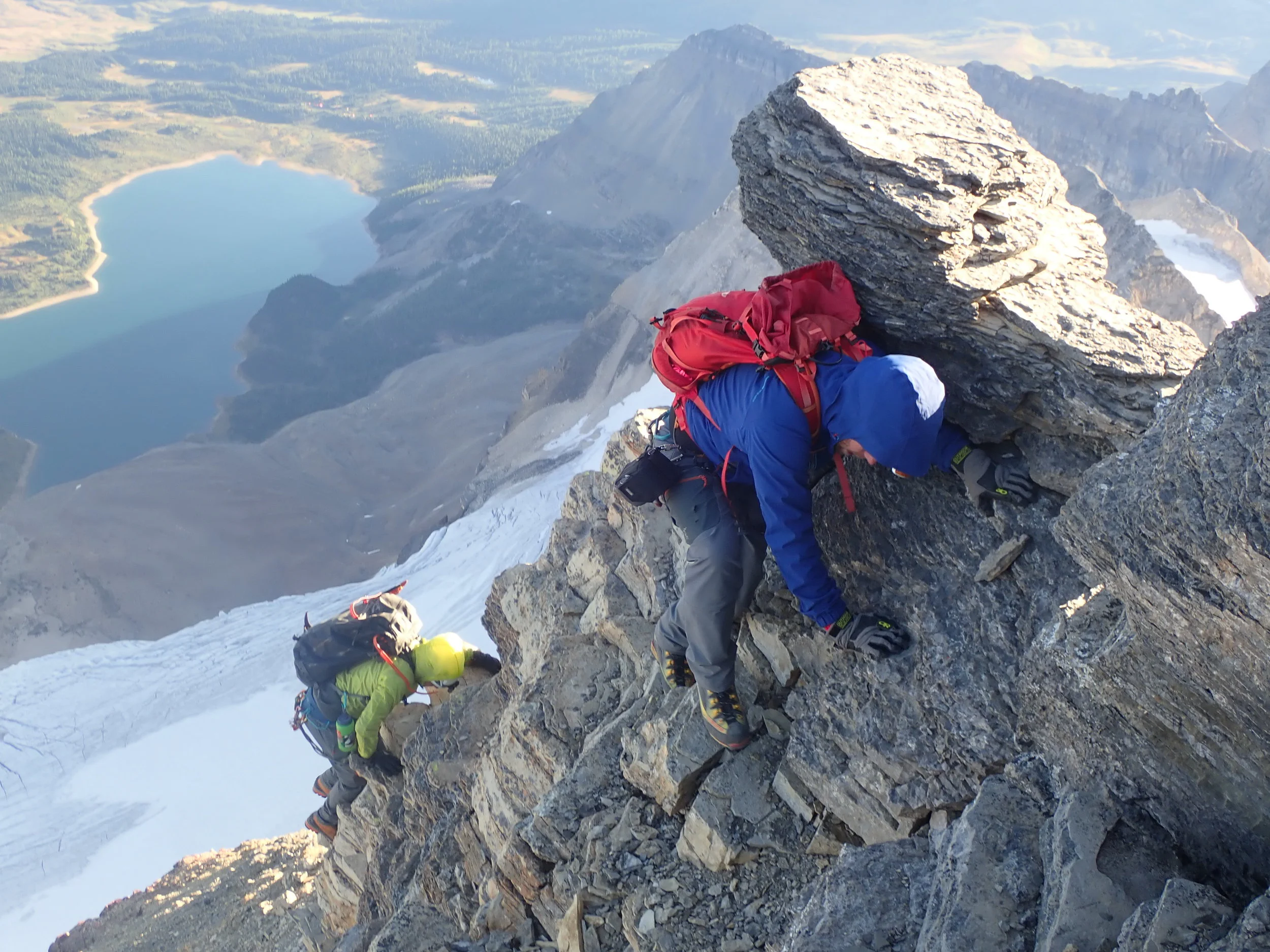 Nate and I climbing up the incredibly aesthetic North Ridge of Assiniboine - photo: Rick Thiessen