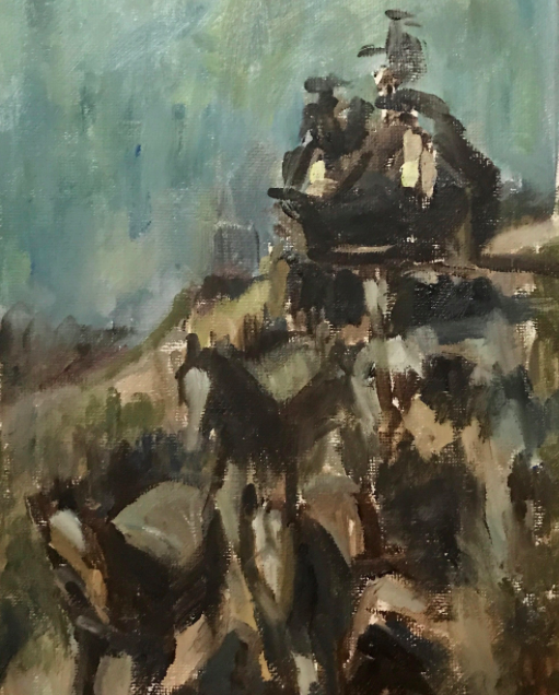 Study after Frederic Remington's "The Old Stage-Coach of the Plains"