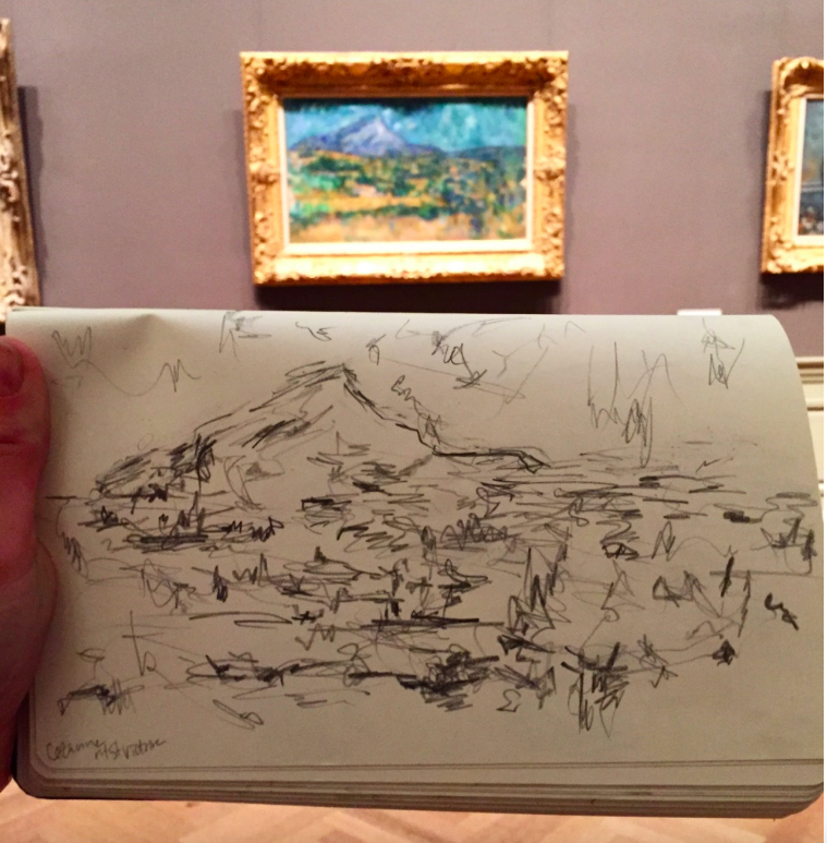 Study after Paul Cezanne: Mt St Victoire at the Metropolitan Museum of Art