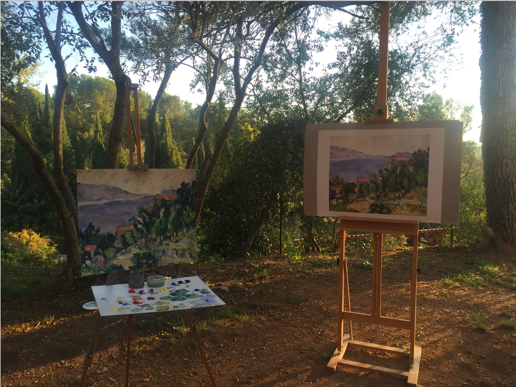 In situ view of studying after Paul Cezanne at the Marchutz School of Fine Arts