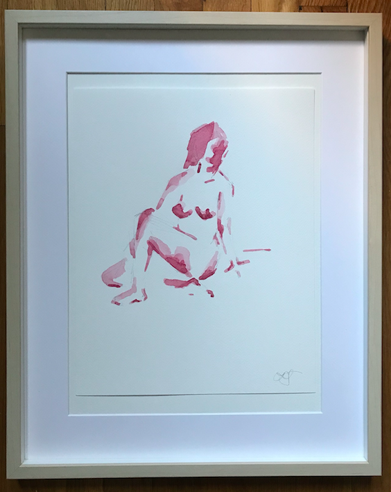 Pink Nude, sitting