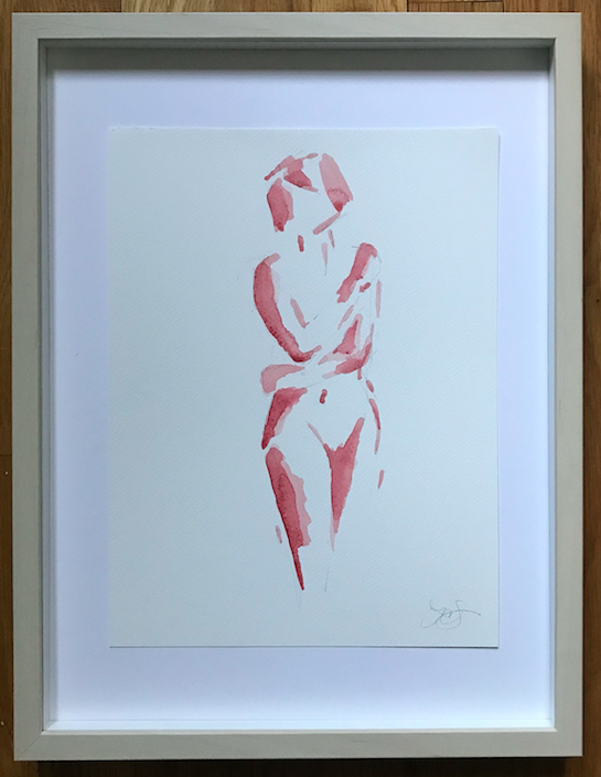 Pink Nude, arms crossed