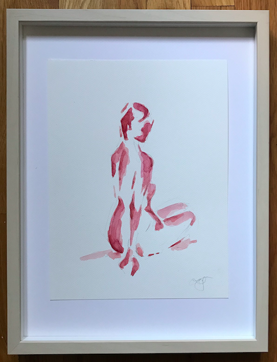 Pink Nude, seated looking back
