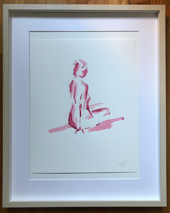 Pink Nude, sitting looking back