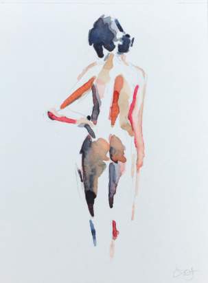 Nude, hand on hip