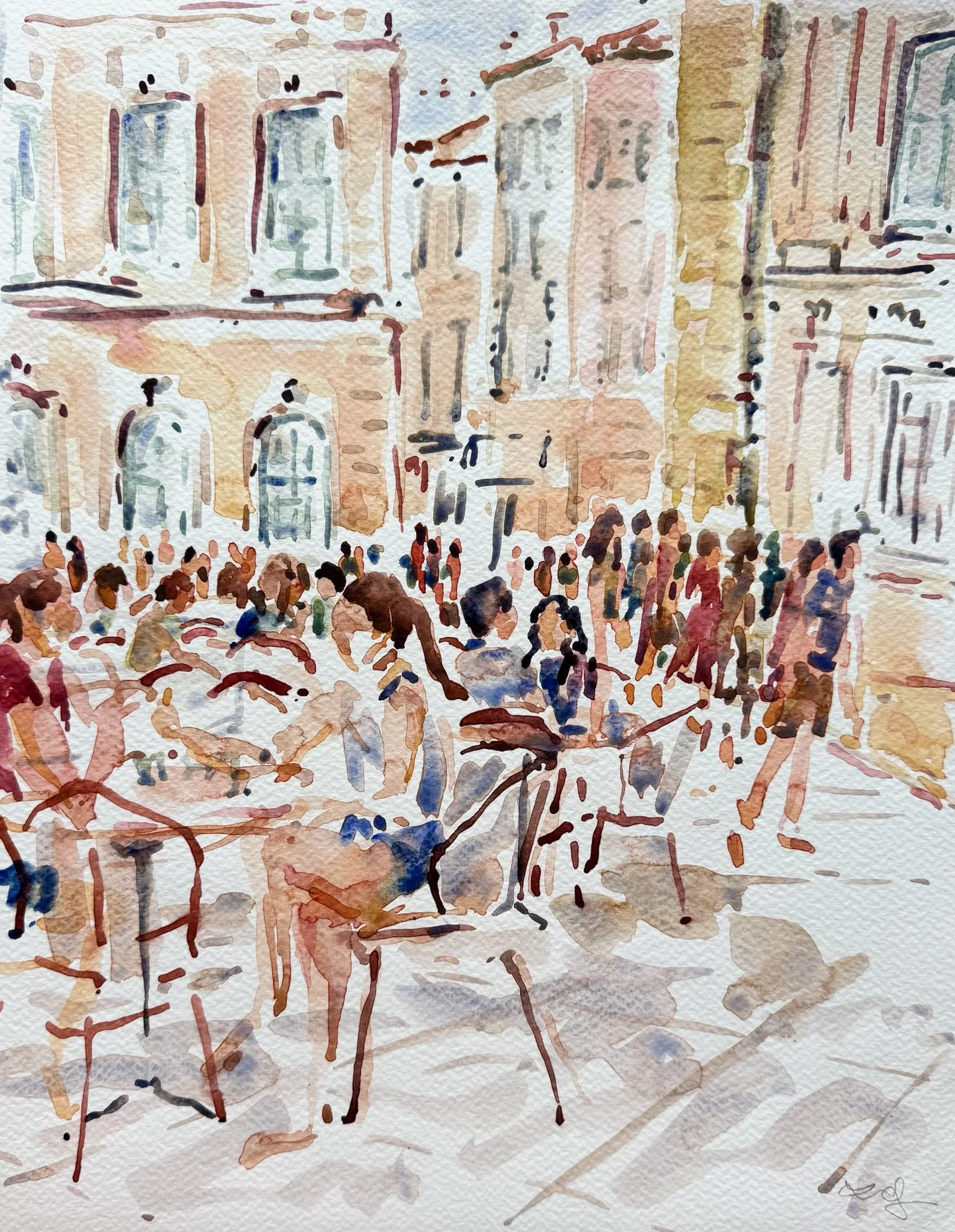 Coffee at la Place de la Mairie, July 19.JPG