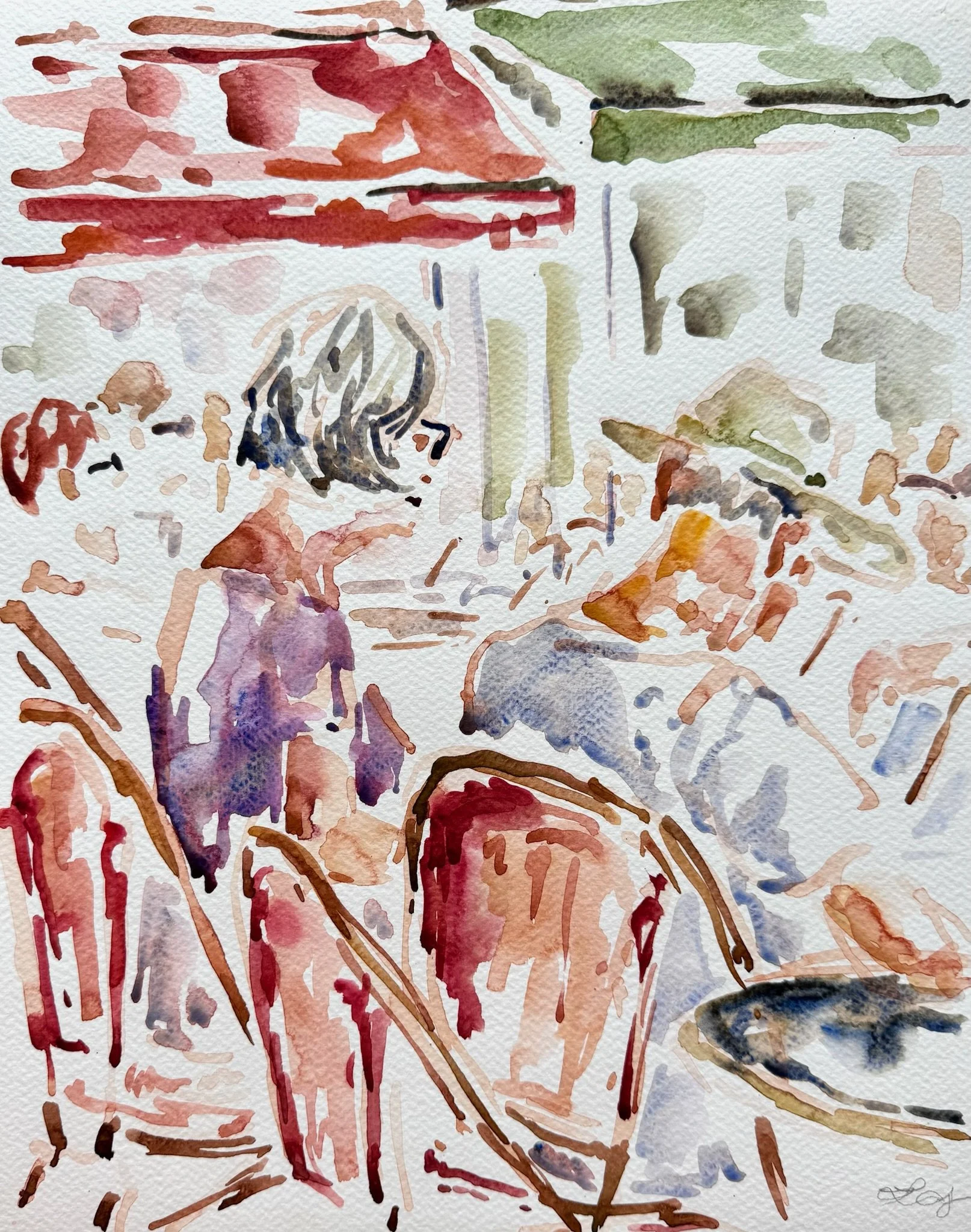 En couple, reading in la place Richêlme, July 26.JPG