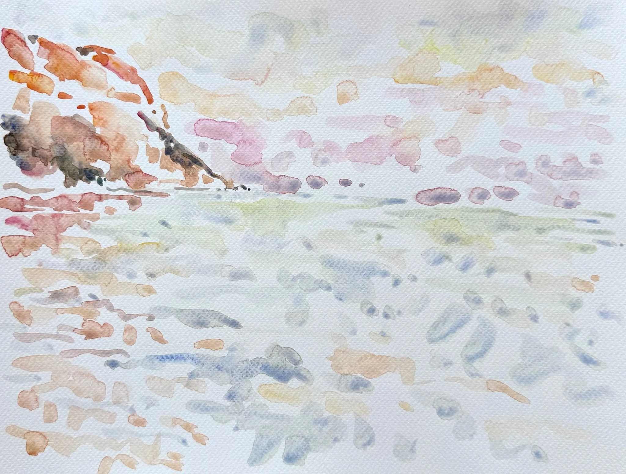 Hidden beach at sunset after the dolphins, July 5.JPG
