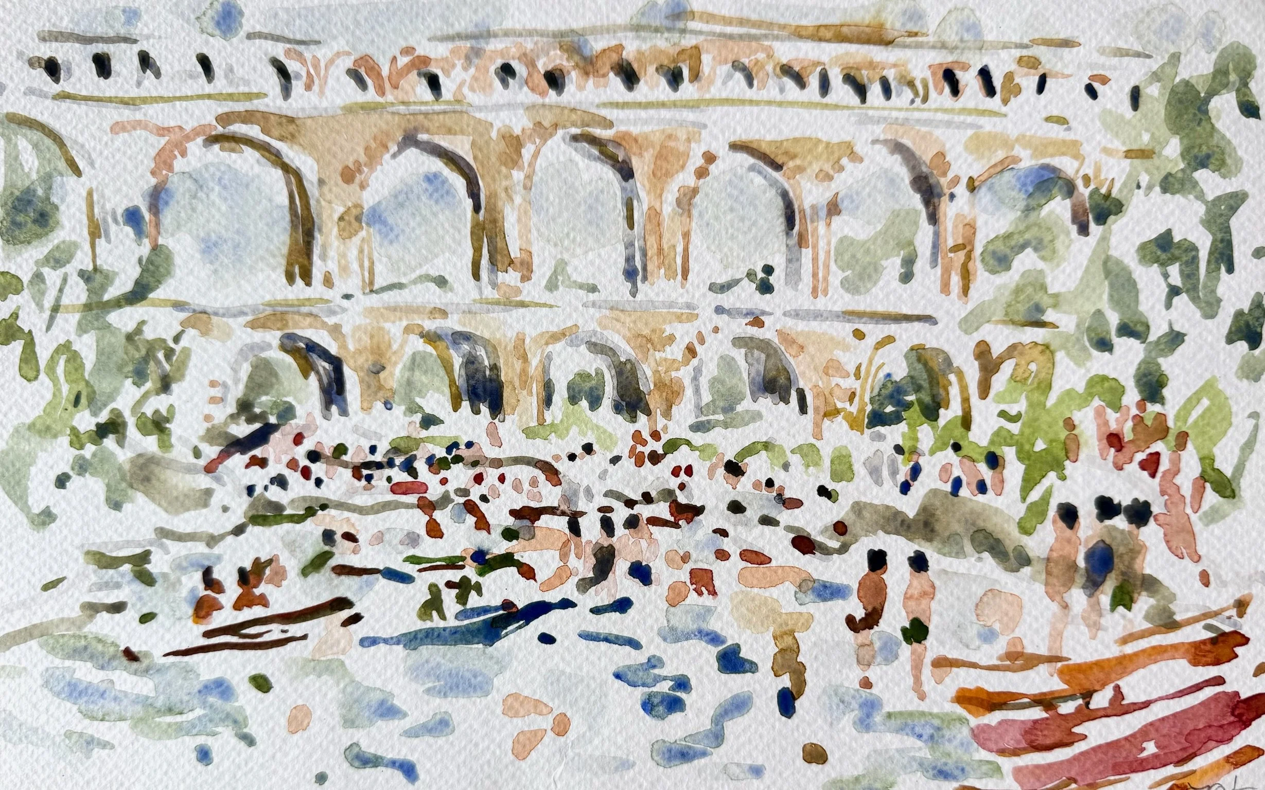 Le Pont du Gard at midday, July 23.JPG