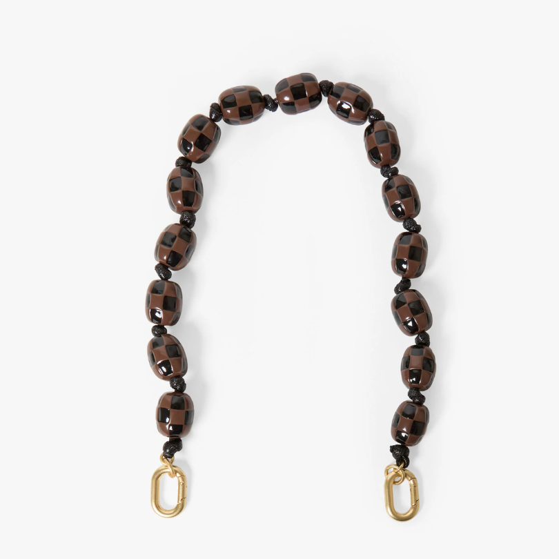 Clare V - Shortie Strap in Black and Brown Checker