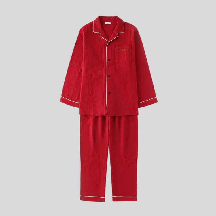 Uchino-RED-Guaze-pajama-Boscos-mercantile.webp