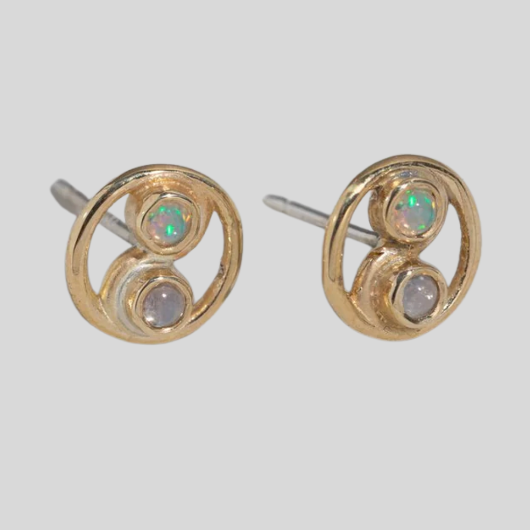 Studio Grun - Yin Yang Studs in Moonstone:Opal.png