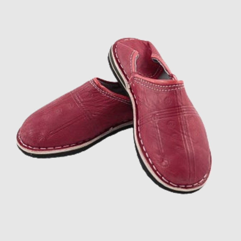 Bohemia - Red Berber Leather Slippers.png