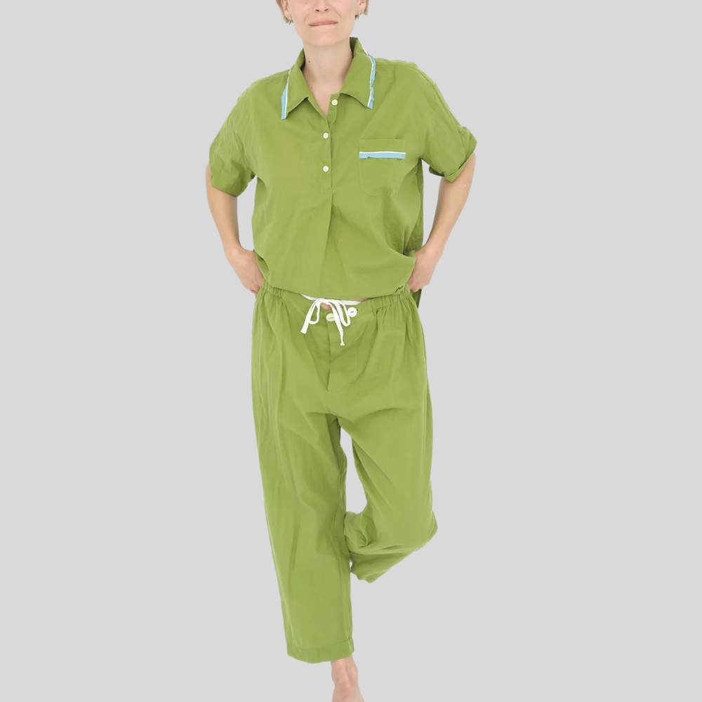 Domi Spring Onion Short Sleeve PJ Set — Bosco's Mercantile