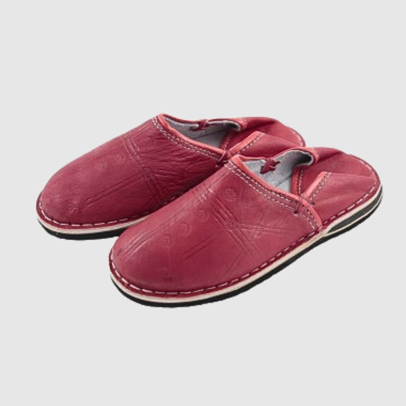 Bohemia - Red Berber Leather Slippers (2).png