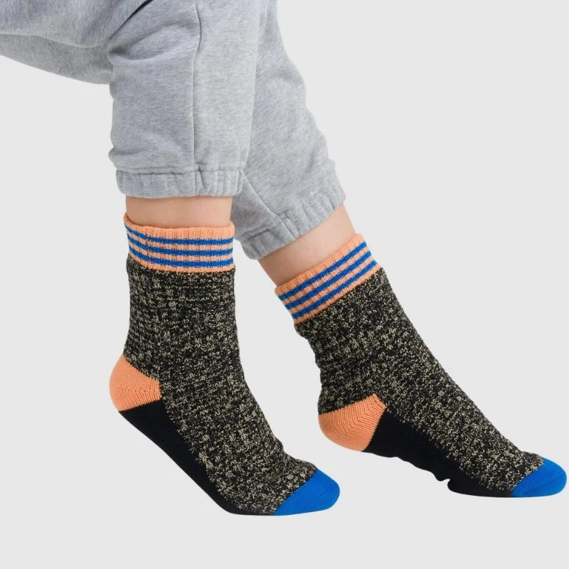Verloop - Varsity Knit House Socks in Black