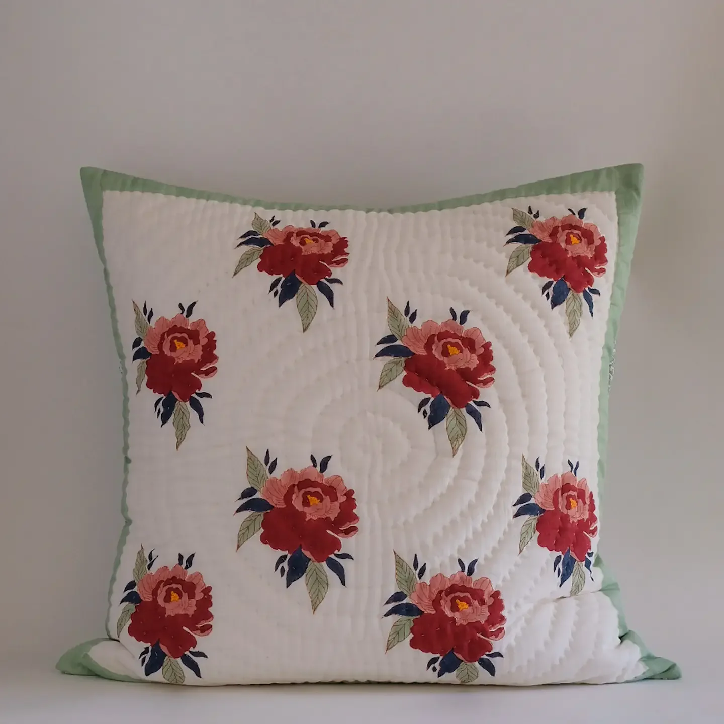 Soil to Studio - Babita Quilted Euro Sham in Red