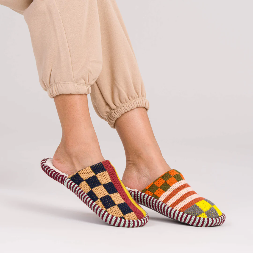 Verloop - Pattern Patch Thick Back Slippers in Desert