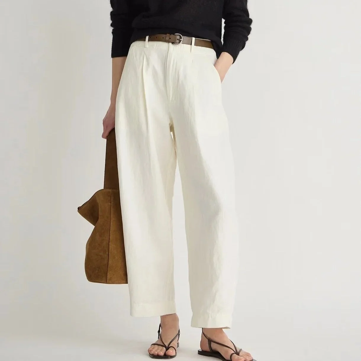 Apiece Apart - Bari Crop Trouser in Stone