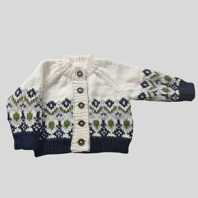Blueberry Hill - Fairisle Knit Baby Cardigan