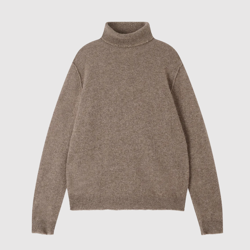 Jumper 1234 - Cashmere Oversized Roll Collar in Moose