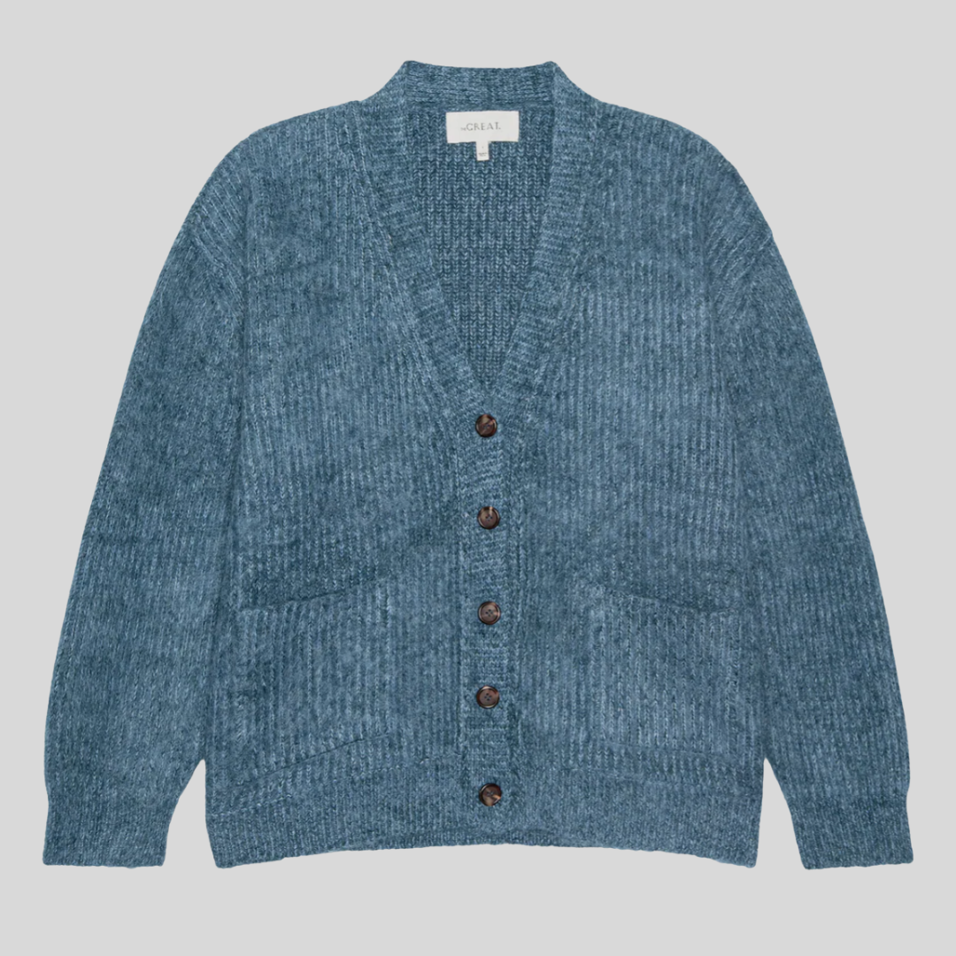 The Great - Brushed Melange Cardigan in Wintertide Blue4.png