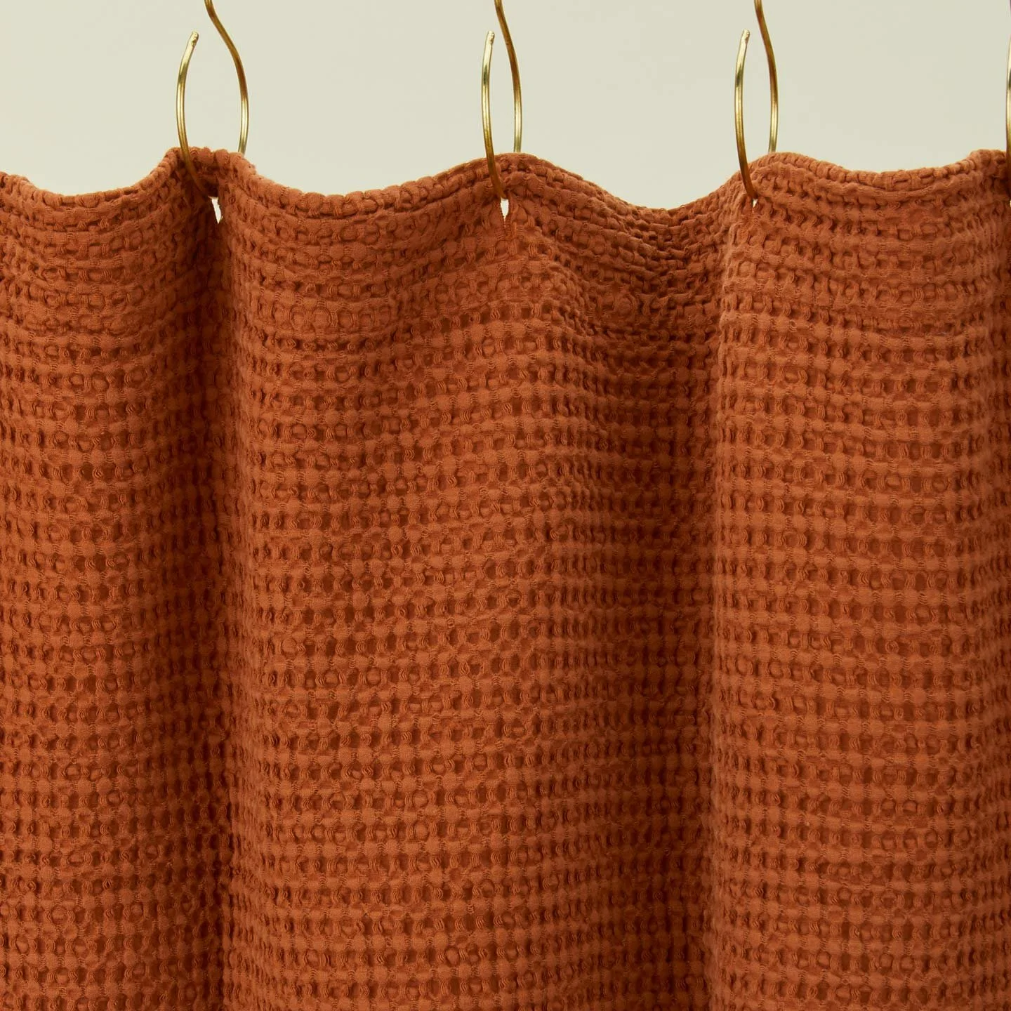 Hawkins NY - Simple Waffle Shower Curtain in Terracotta