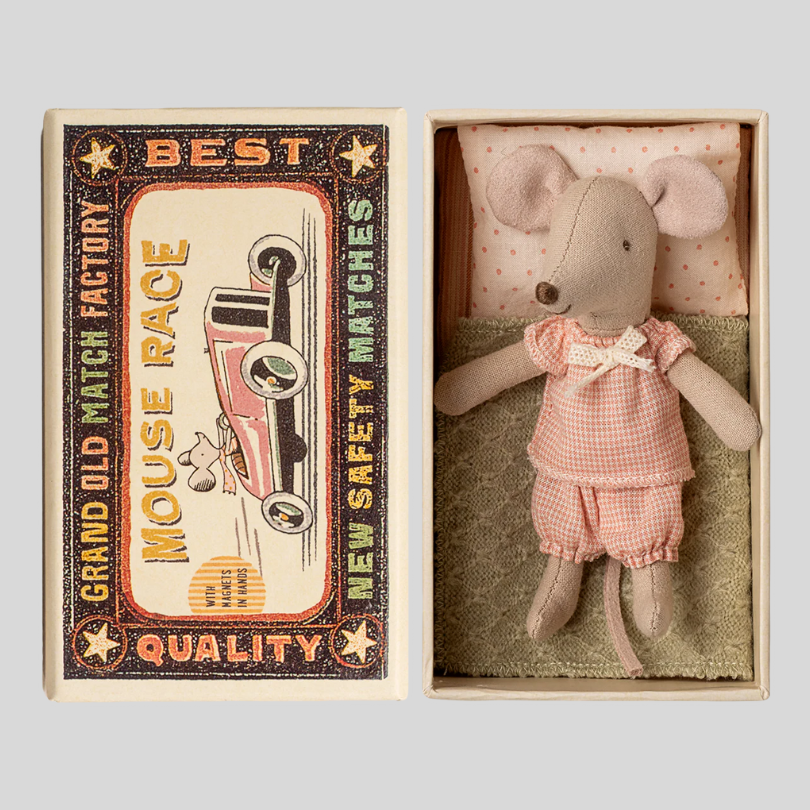 Maileg - Little Sister Mouse in Matchbox