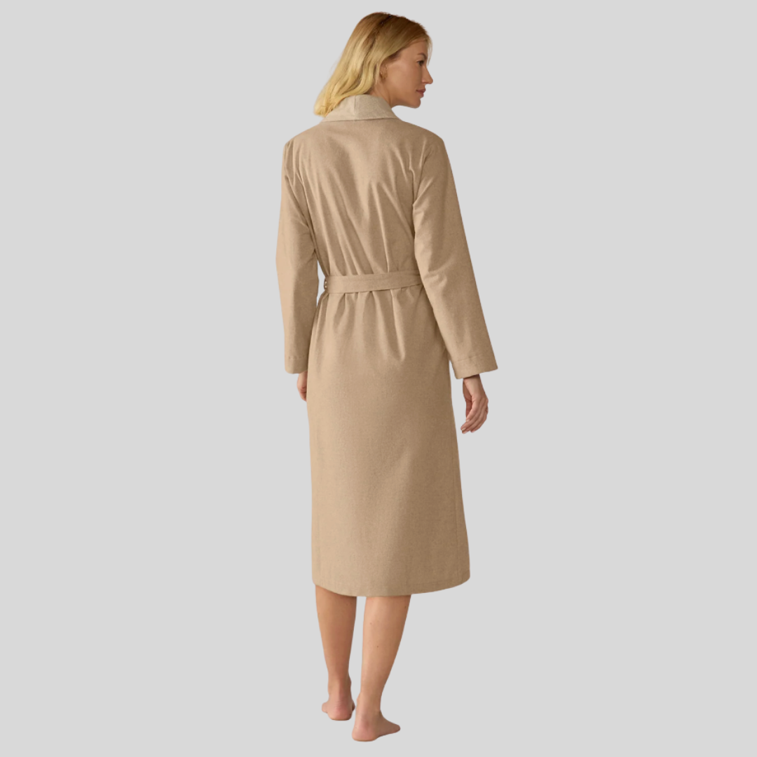 Coyuchi - Cloud Brushed Organic Flannel Robe in Camel Heather3.png