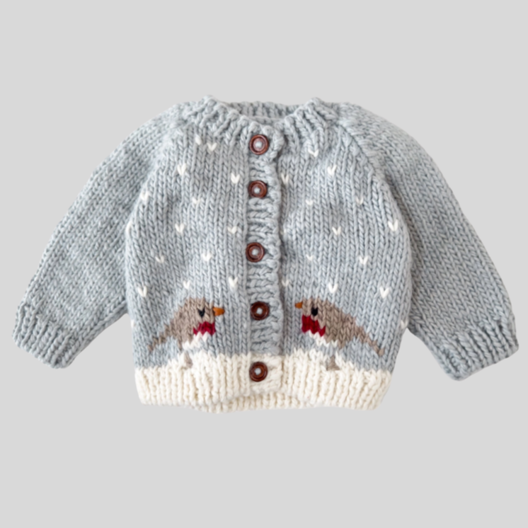 Blueberry Hill - Robin Cardigan Baby Kid Winter Holiday Christmas Sweater