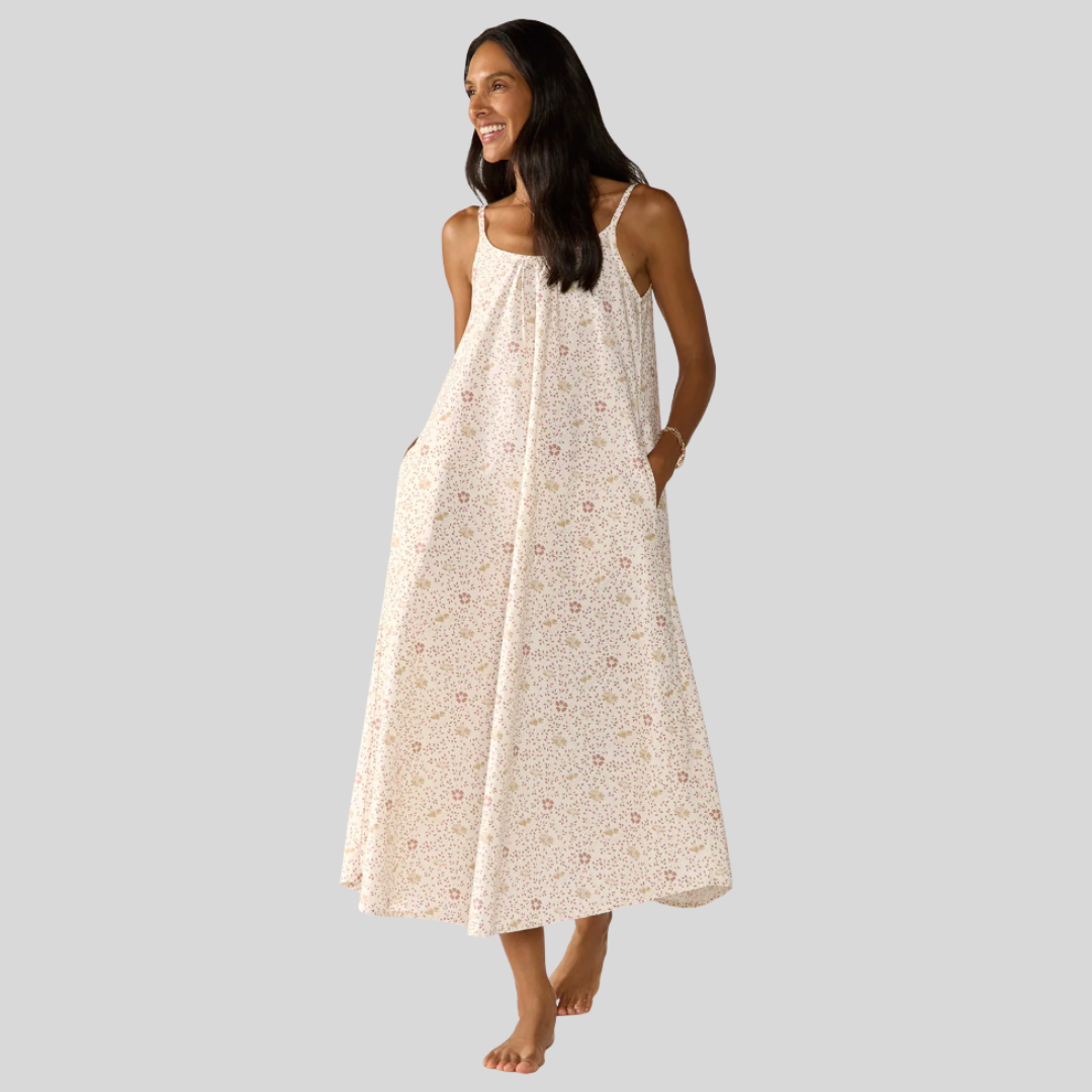 Coyuchi - Isla Organic Cotton Night Dress in Praline Meadow