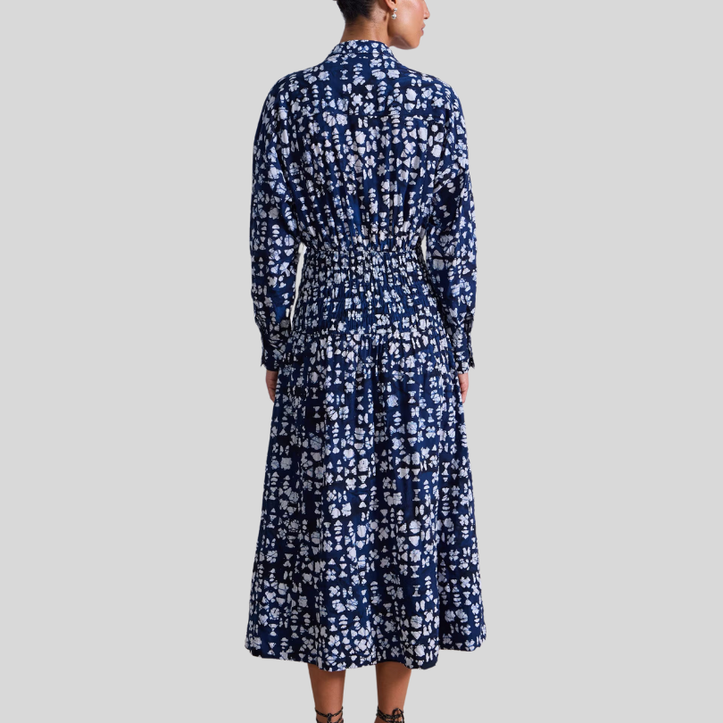 knee length dresses for ladies Apiece Apart Neli Maxi Dress in Navy  Hampden Clothing