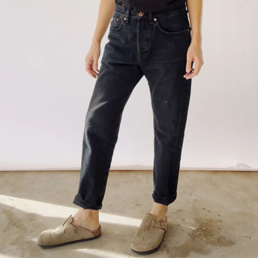 Hey Gang - Loose Crop Jeans in Washed Black.png
