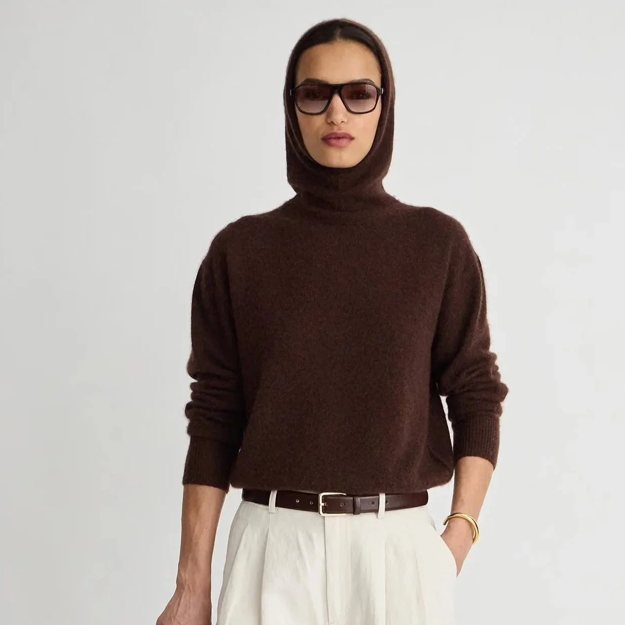 Apiece Apart - Softest Tissue Snoody Hood in Americano