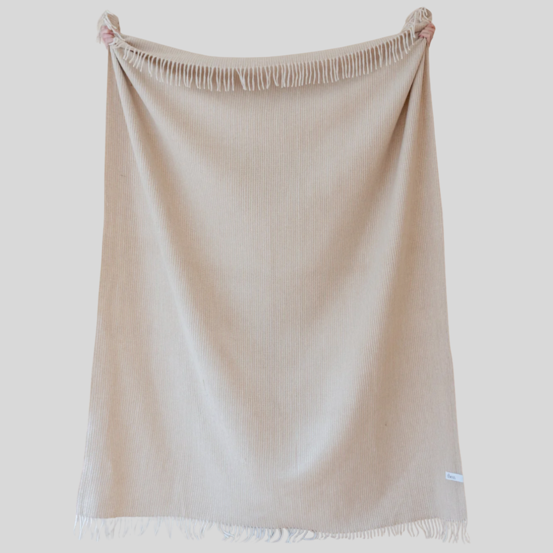 Tartan Blanket Co. - Recycled Wool Blanket in Camel Waffle.png
