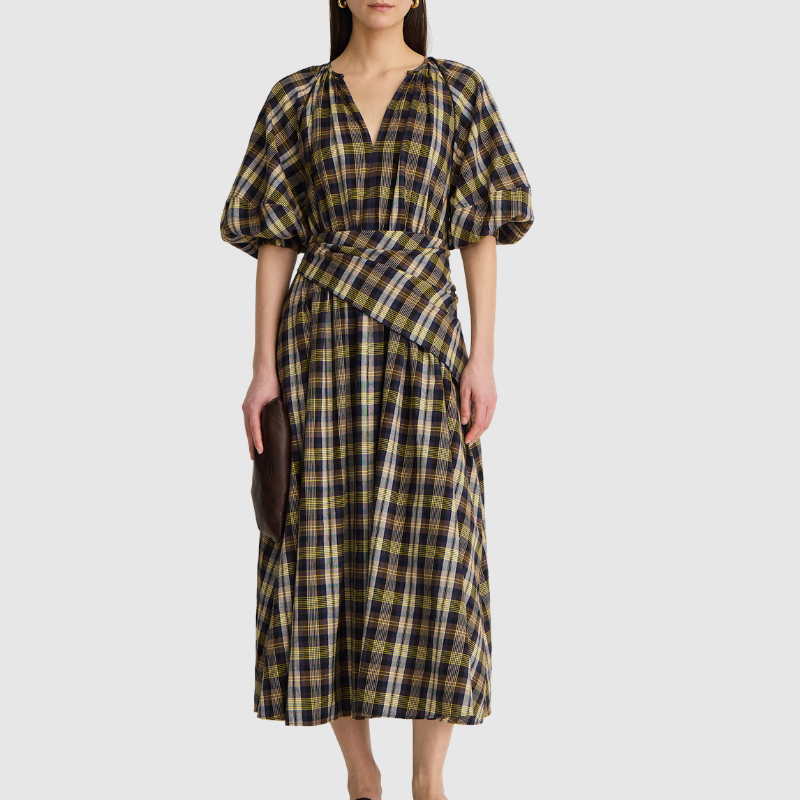 Apiece Apart - Nele-Priska Dress in Basket Weave Plaid.png