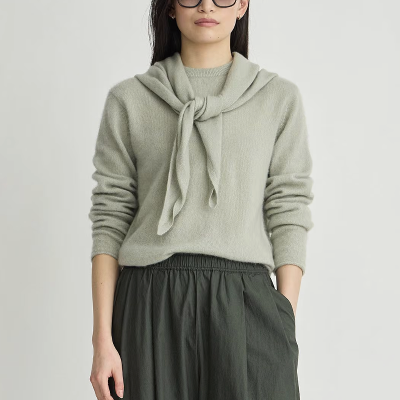 Apiece Apart - Softest Tissue Scarf Tie Top in Seafoam