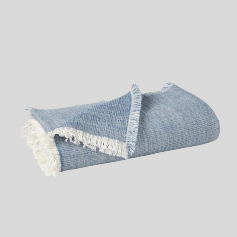 Coyuchi - Organic Willow Throw in Frost Blue