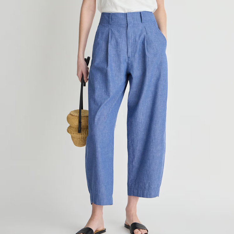 Apiece Apart - Bari Crop Trouser in Chambray