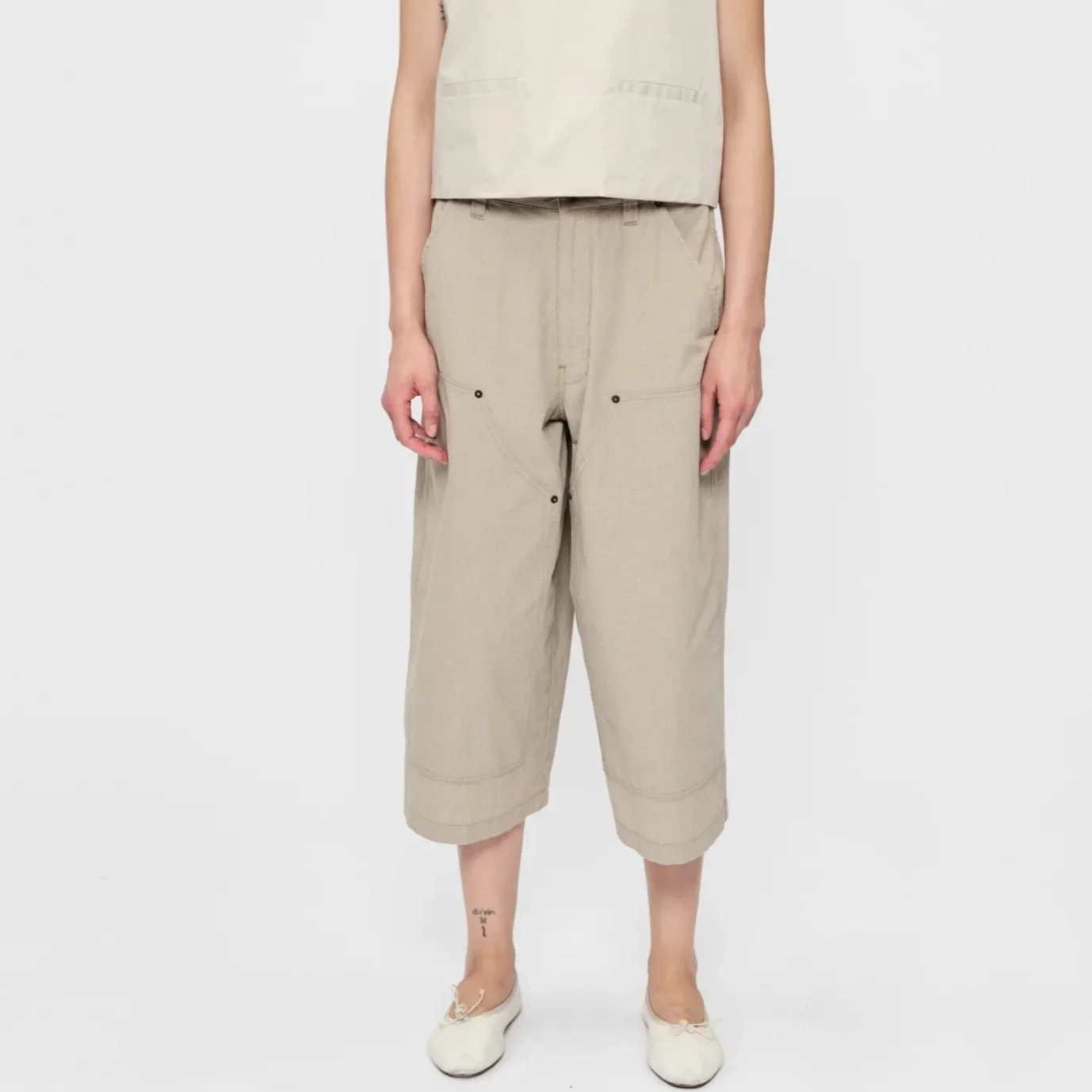 6397 - Long Carpenter Short in Bisque Check