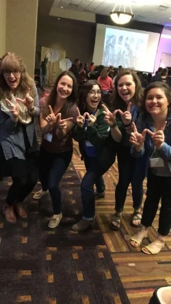 Here is Lauren being surprised that her team won Family Feud at Frassati Fest this past February. 