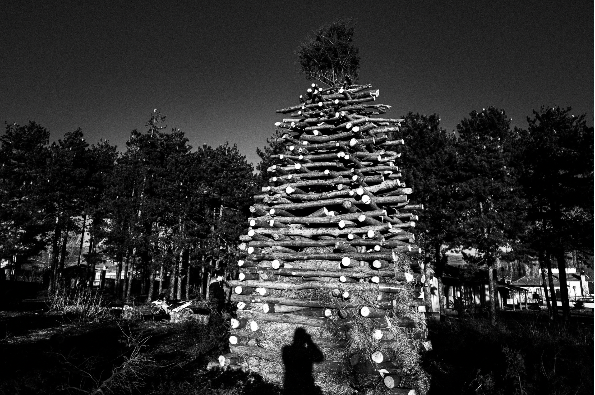 The pile of wood in Achlada for the bonfire